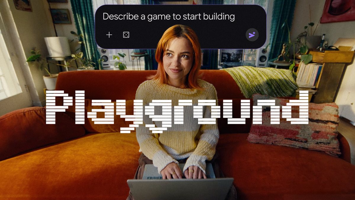 Google Playground, where a person types a description of a game and gets one to play