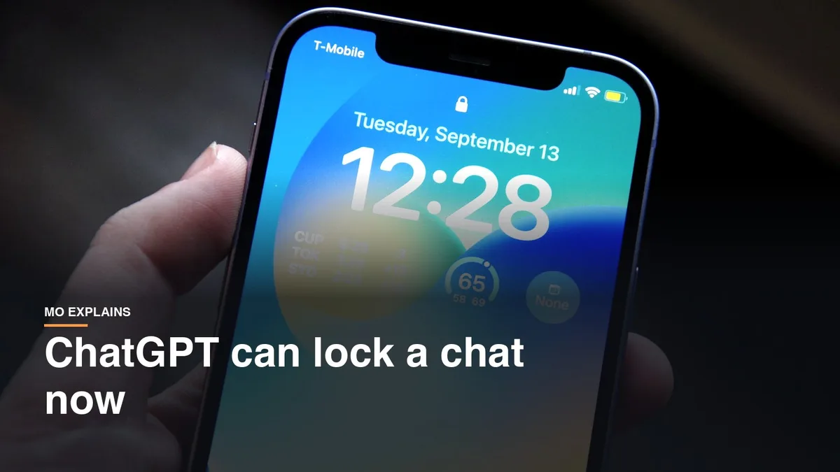 Hand holding an iPhone showing its lock screen, for a post on ChatGPT locked chats